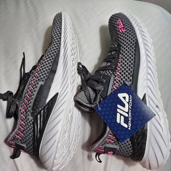 Fila Gray Women's Running Sneakers W Pink Accents - Memory Backlash 20 Size 9 - Picture 9 of 10